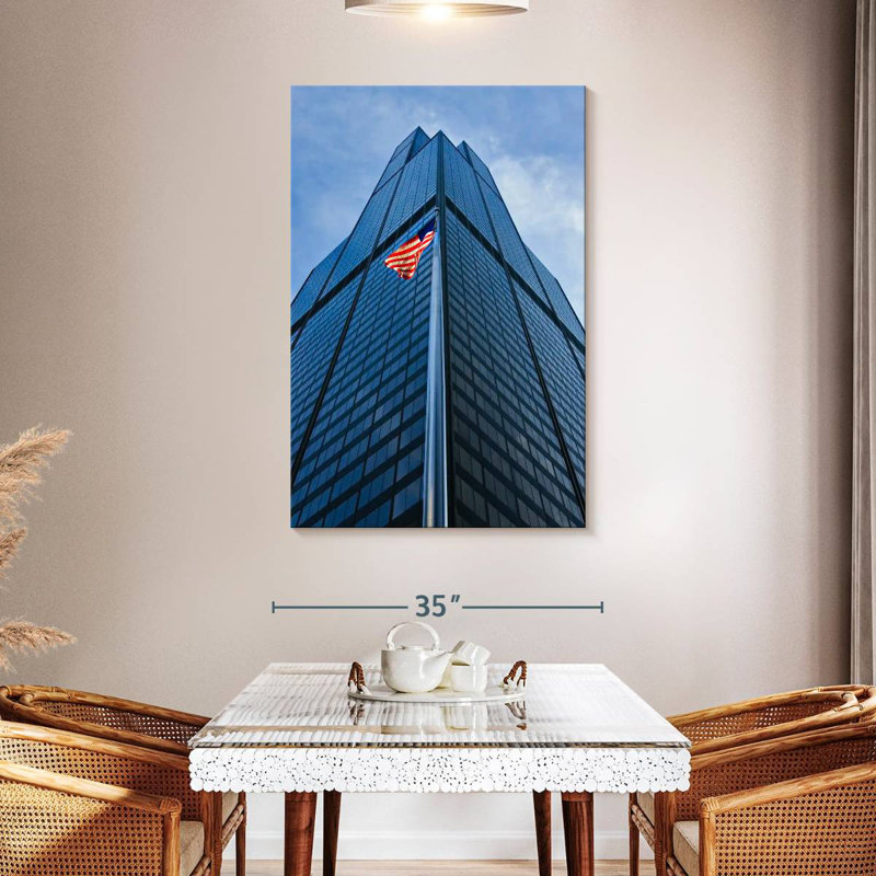 Looking Up At Sears Tower, 48" H x 32" W