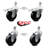 4 Inch SS Soft Rubber 12mm Threaded Stem Caster Set 2 Total Lock Brake SCC