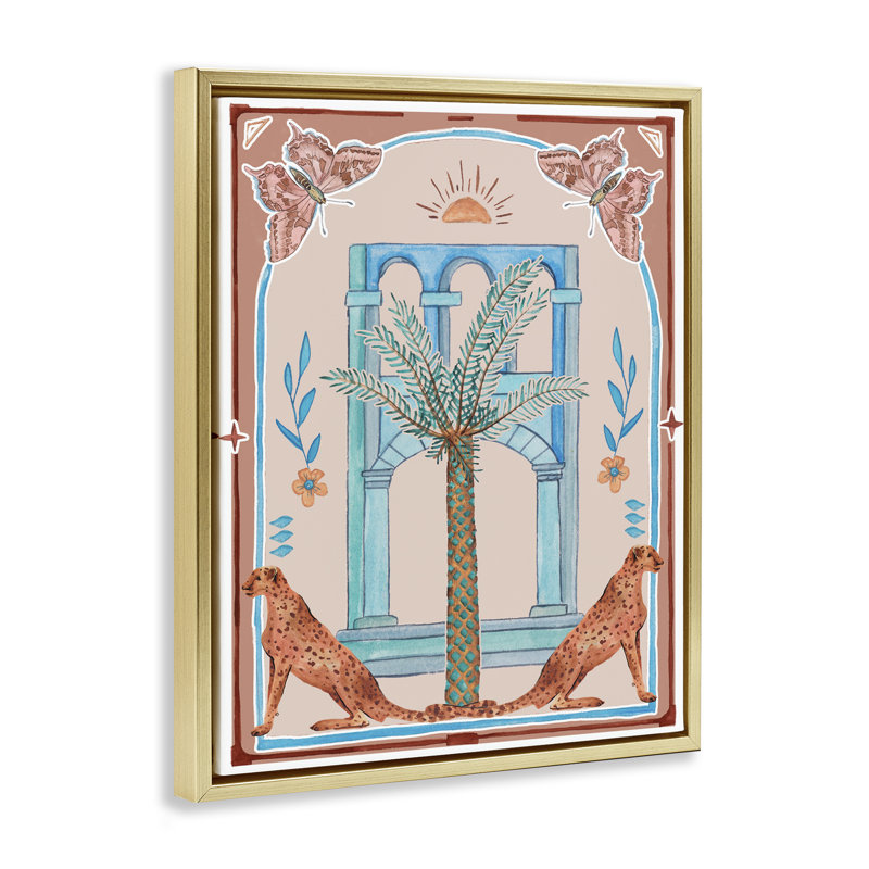 Art mural sur toile, "Traditional tropical architecture" par Melissa Wang, H 21 po x l 17 po, Cadre flottant noir de jais