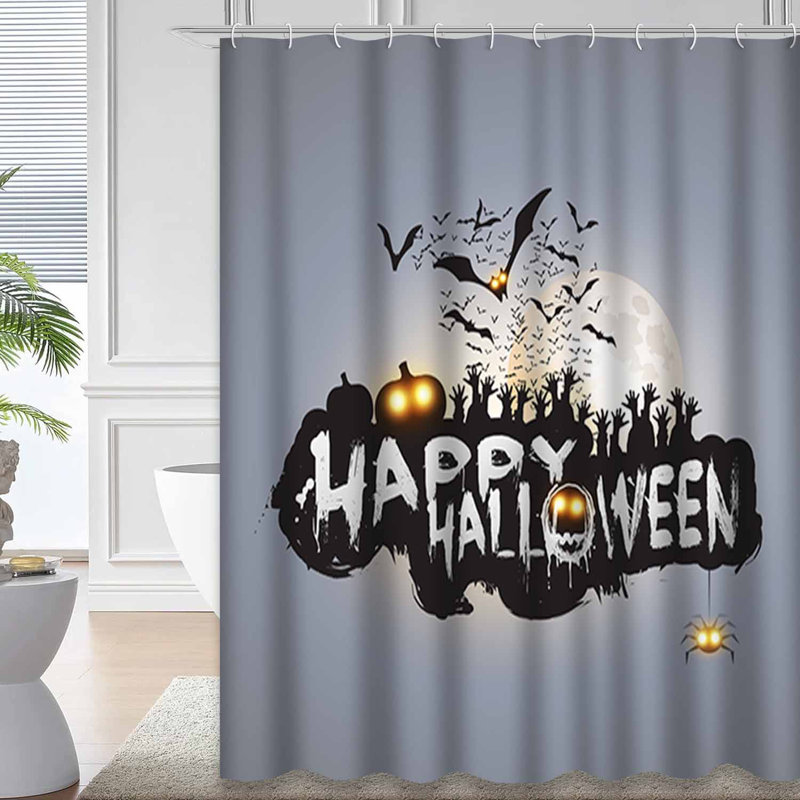 Rideau de douche Happy Halloween, L 72 po x l 78 po
