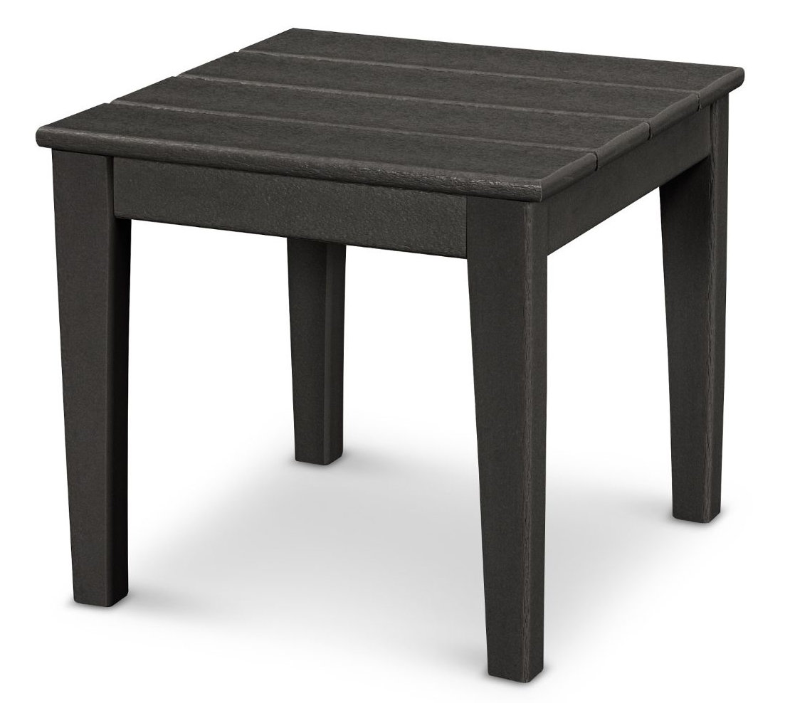 POLYWOOD® Newport 18" Patio Side Table, Black