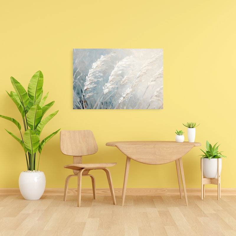 Art mural abstrait contemporain avec herbes sauvages, 24" H x 36" W