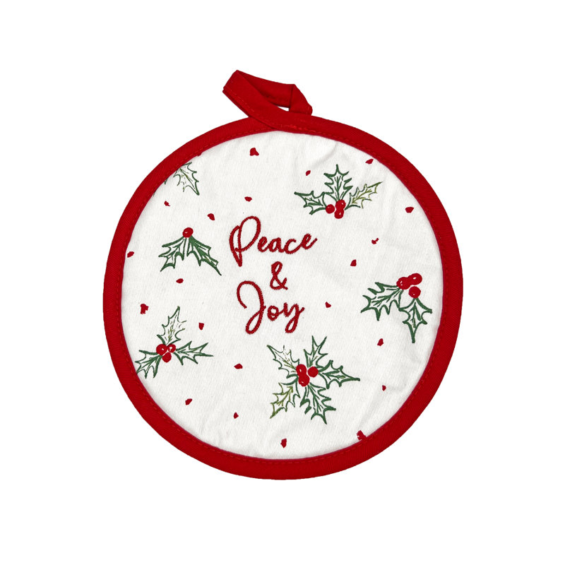 Gant de cuisine et porte-casserole Lenox Bayberry «Peace & Joy»