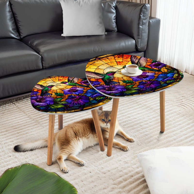 Ensemble de 2 tables basses gigognes Triangle