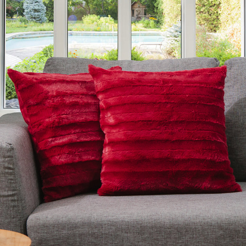 Housse et insert de coussin carré FRBIN, Marron, H 26 po x l 26 po