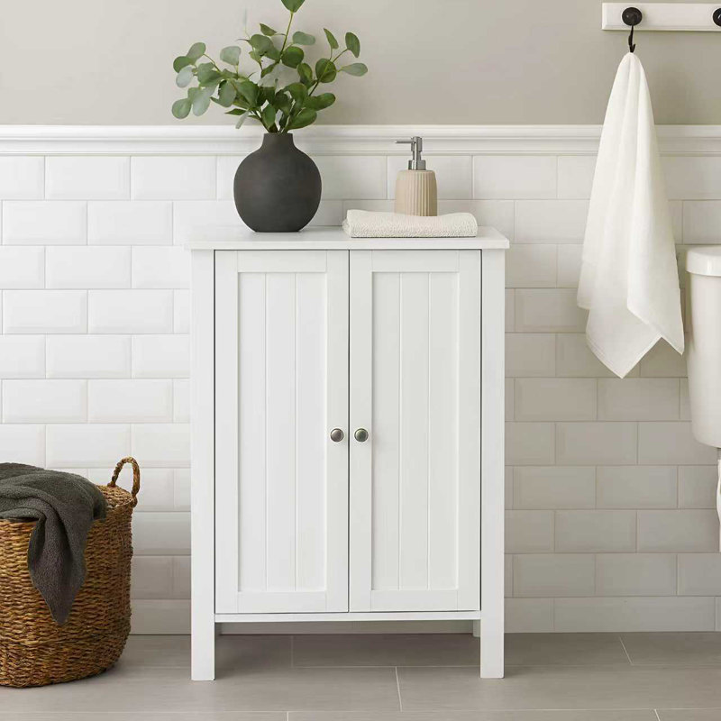 Armoire de rangement autoportante à double porte avec tablettes réglables