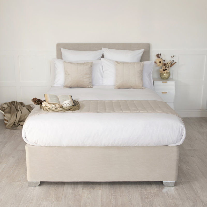 Faux suede Base wrap valance, Linen, King (5')