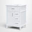 Meuble-lavabo autoportant 24 po avec lavabo en céramique, rangement rabattable et 3 tiroirs, transitionnel, petit espace-1969268938
