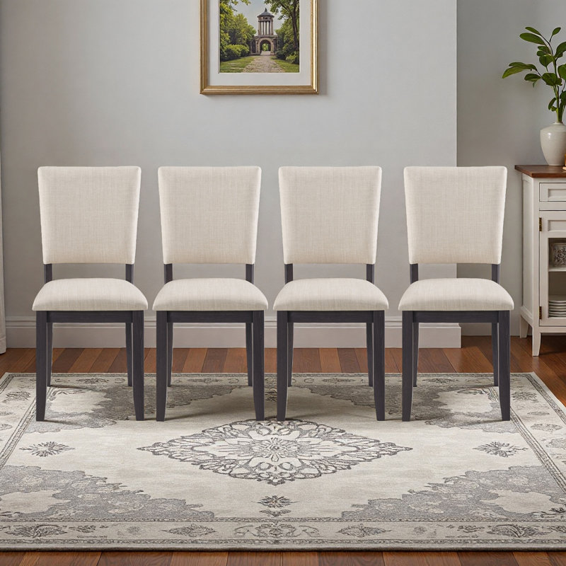 Dining Chairs Only, Modern Minimalist Dining Chairs Set Of 4, Kitchen Chair With Padded Seat, Wooden Upholstered Side Chair For Dining Room, Living Room, Kitchen