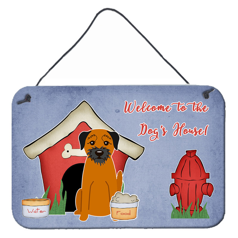 Décoration murale bouledogues suspendues pour chien english house, Noir / Mauve / Brun, Border Terrier