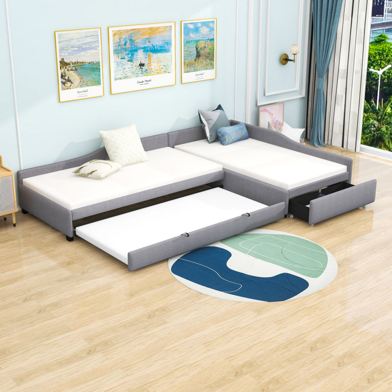 Lit de jour simple avec couchette Schock, Grey