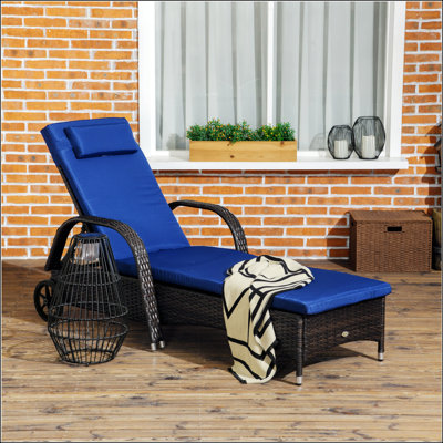 Chaise longue d'extérieur en osier