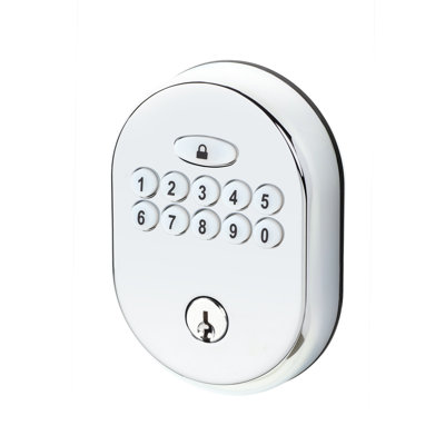 Electronic Keypad Deadbolt, Round, Flat Black
