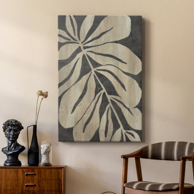 Bold Leaf Fossil I -Custom Wrapped Gallery Cavas