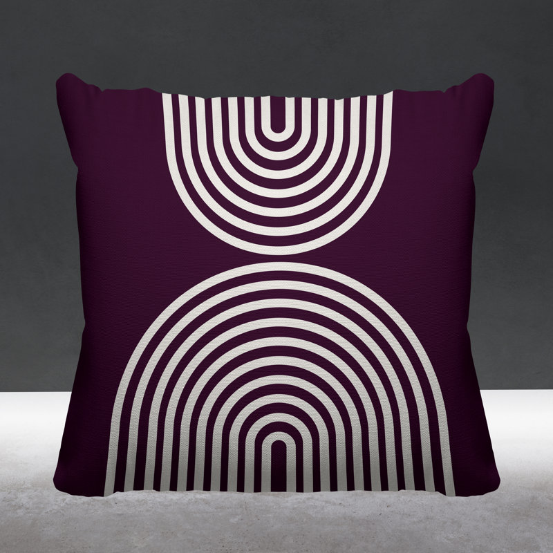 Coussin décoratif intérieur / extérieur Hali, L 15 po x H 15 po, Mauve