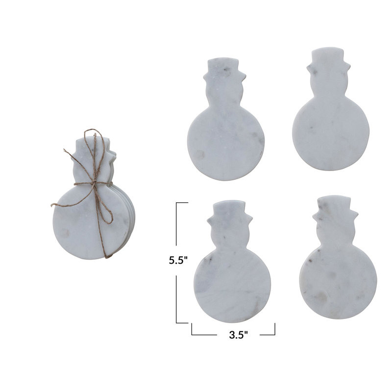 Ensemble de sous-verres Snowy Marble
