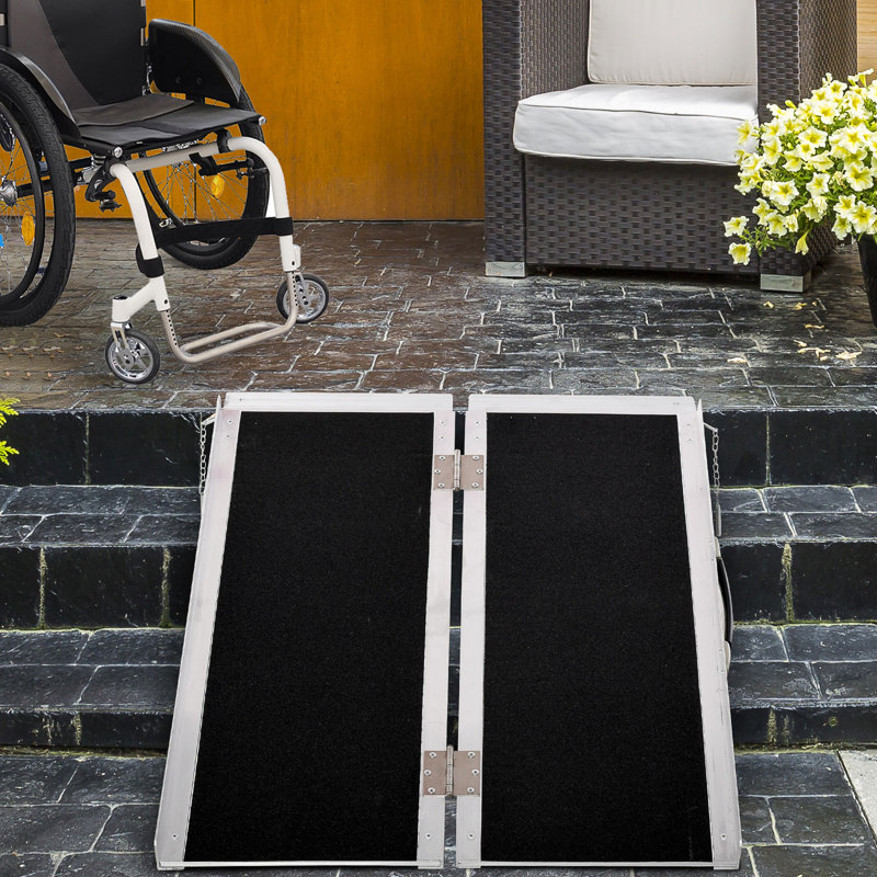 HomCom Metal Foldable Threshold Ramp, 2" H x 29" W x 36.5" L