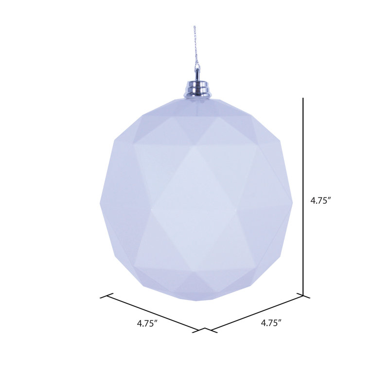Ornement boule de Noël Holiday Décor, H 4,75 po x l 4,75 po x P 4,75 po, Blanc brillant