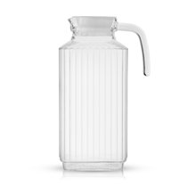 Glass Pitcher - 68oz Water Pitcher with Lid and Spout - Refined