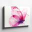 Sur toile, reproduction de peinture à l'aquarelle délicate d'un papillon rose sur fond blanc-524761563
