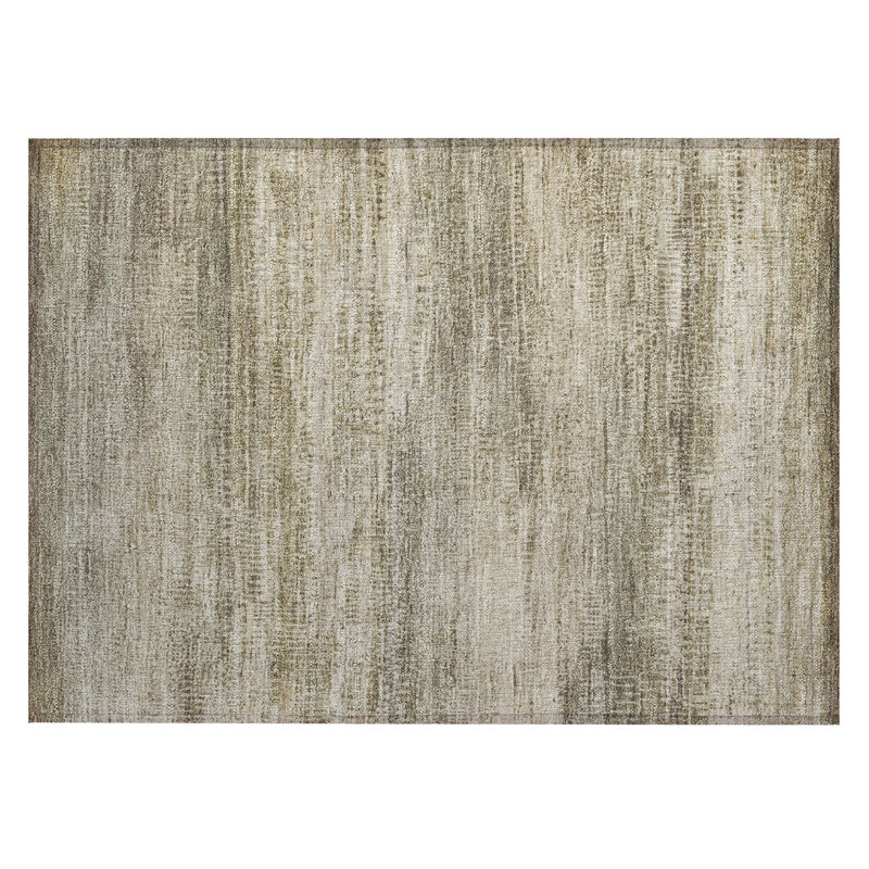 Machine Washable Indoor/Outdoor Xhevrie Taupe Rug, Rectangle 1'8" x 2'6"