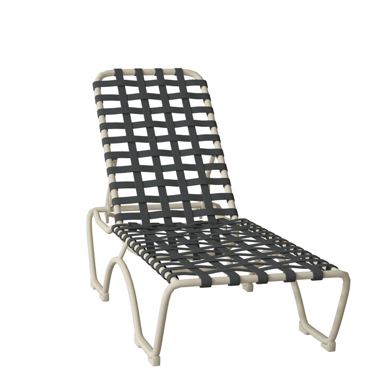 Kahana Outdoor Metal Chaise Lounge, Graphite Vinyl, Sonora