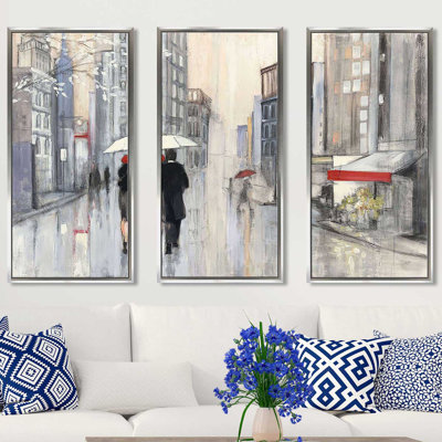 " Spring Rain New York Crop " by Julia Purinton 3 - Pieces Painting Print