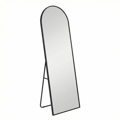  59"/64"/71" Full Length Mirror Floor Standing & Wall Mirror, Anti-Rust Aluminum Frame, Arch/Rectangle, Black/Gold