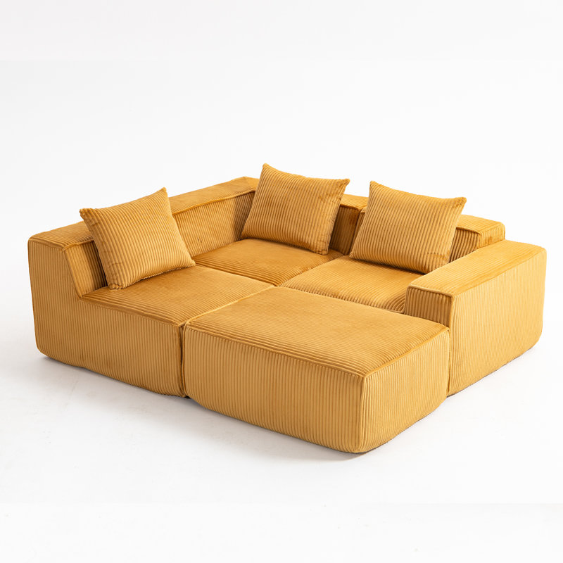 Canapé modulaire polyvalent en velours côtelé confort de salon moderne