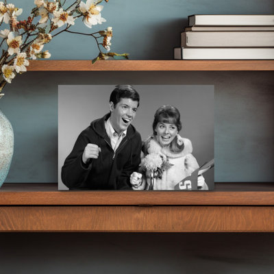 1960s Portrait of College Couple at Autumn Football Game