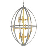 Jessica's 9 - Light Unique Geometric Chandelier with Wrought Iron Accents