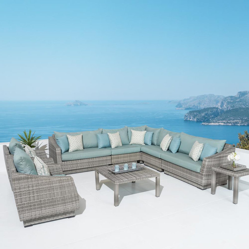 Ensemble de conversation modulaire avec coussins Sunbrella Fionnula, Toile spa Sunbrella®