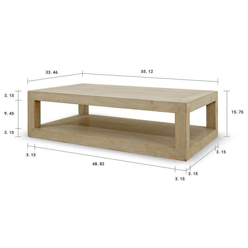 Natsumi Solid Wood Coffee Table, White