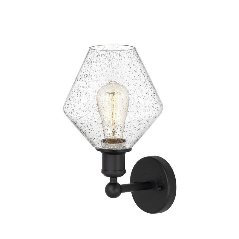 Applique murale 1 lumière 8 "Edison Amylea, Noir mat