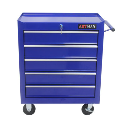 24.2'' W 5 -Drawer Steel Side Chest with Wheels