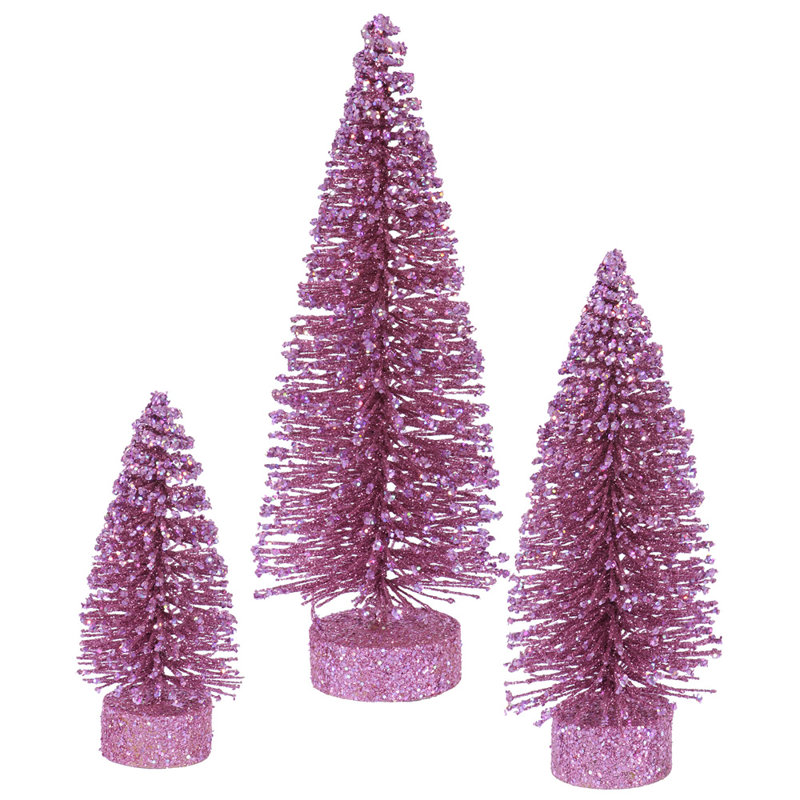 Arbre de Noël artificiel à paillettes, H 9 po x l 3 po x P 3 po, Or