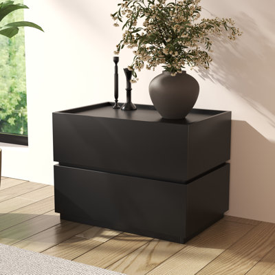 Heckman Modern Modular Nightstand,with 2 Drawers For Bedroom, Modular Assembly by Latitude Run