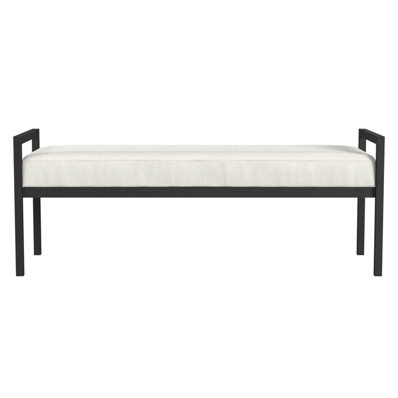 Banc rembourré Loxe, Crème Boucle