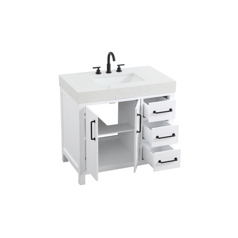 36 inch Single Bathroom Vanity_Traditional_VF60636, White