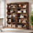 70" Tall 5-tier Bookcase With Curved Edges, Vintage Wood-843901702