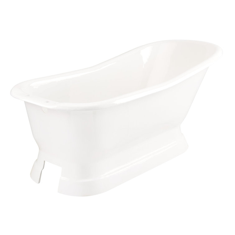 Jude 66" Cast Iron Soaking Freestanding Tub with Pre-Drilled Overflow Hole and Tap Deck - Less Drain