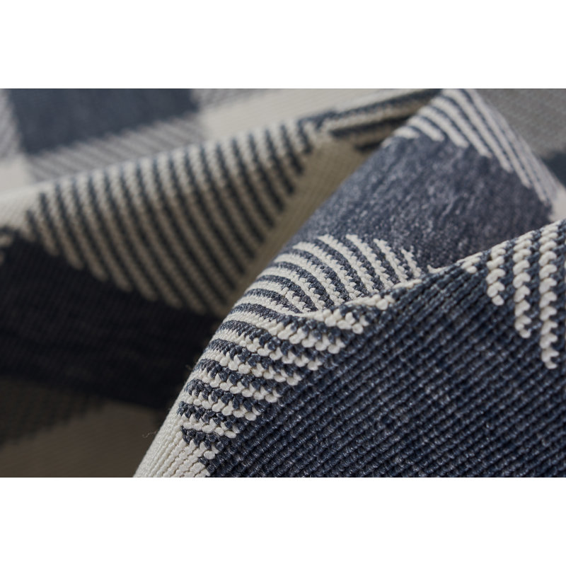 Riko Gingham Indoor / Outdoor Rug, Rectangle 8'6" x 13'