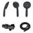 Handheld Shower In Matte Black With 7 Spray Functions And Corrosion Surface Faucet Black,