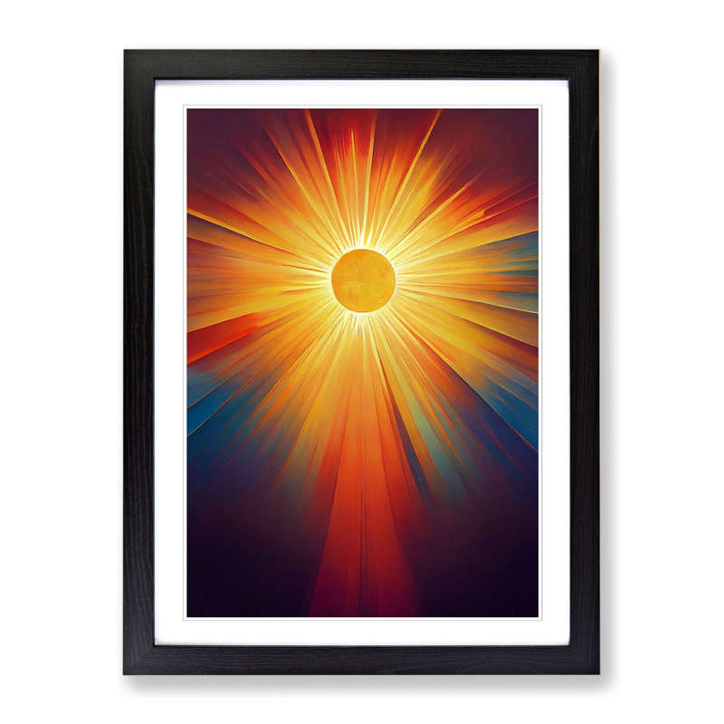 Beaming Sun - Single Picture Frame Print, Black Framed, 64cm H x 46cm W
