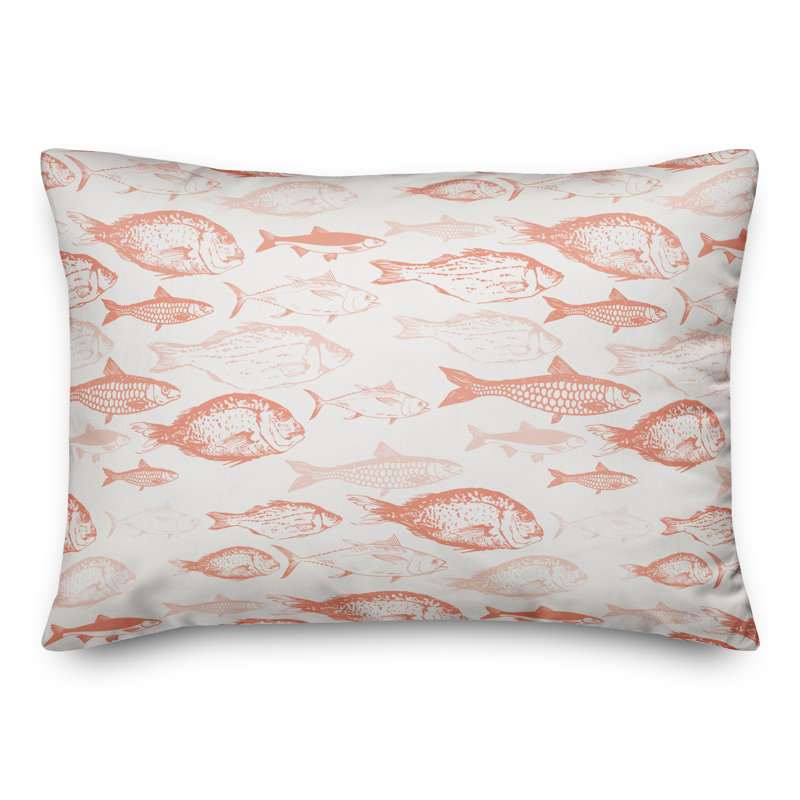  Shades of Fish Rectangular Pillow Cover & Insert, Orange