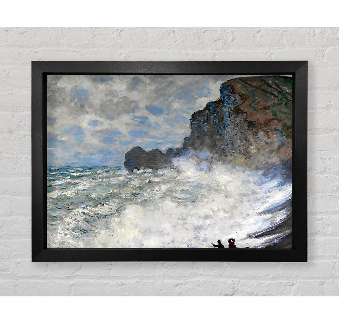 Monet Raues Wetter in Etretat von Claude Monet - Einzelne Bilderrahmen Kunstdrucke