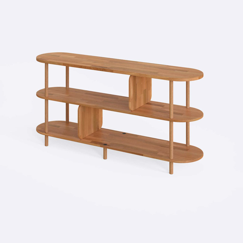 Malibu Low Bookcase, Solid Beech Wood Open Shelf Storage Bookcase for Living Room and Home Office, 91 cm H x 61 cm W
