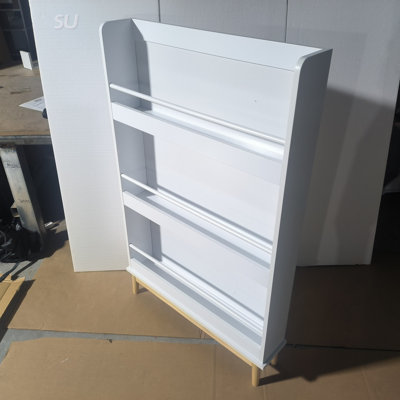 Wall-Mounted Kids Bookshelf With 3 Front-Facing Display Shelves, Modern Book Rack For Toddler Bedroom And Playroom
