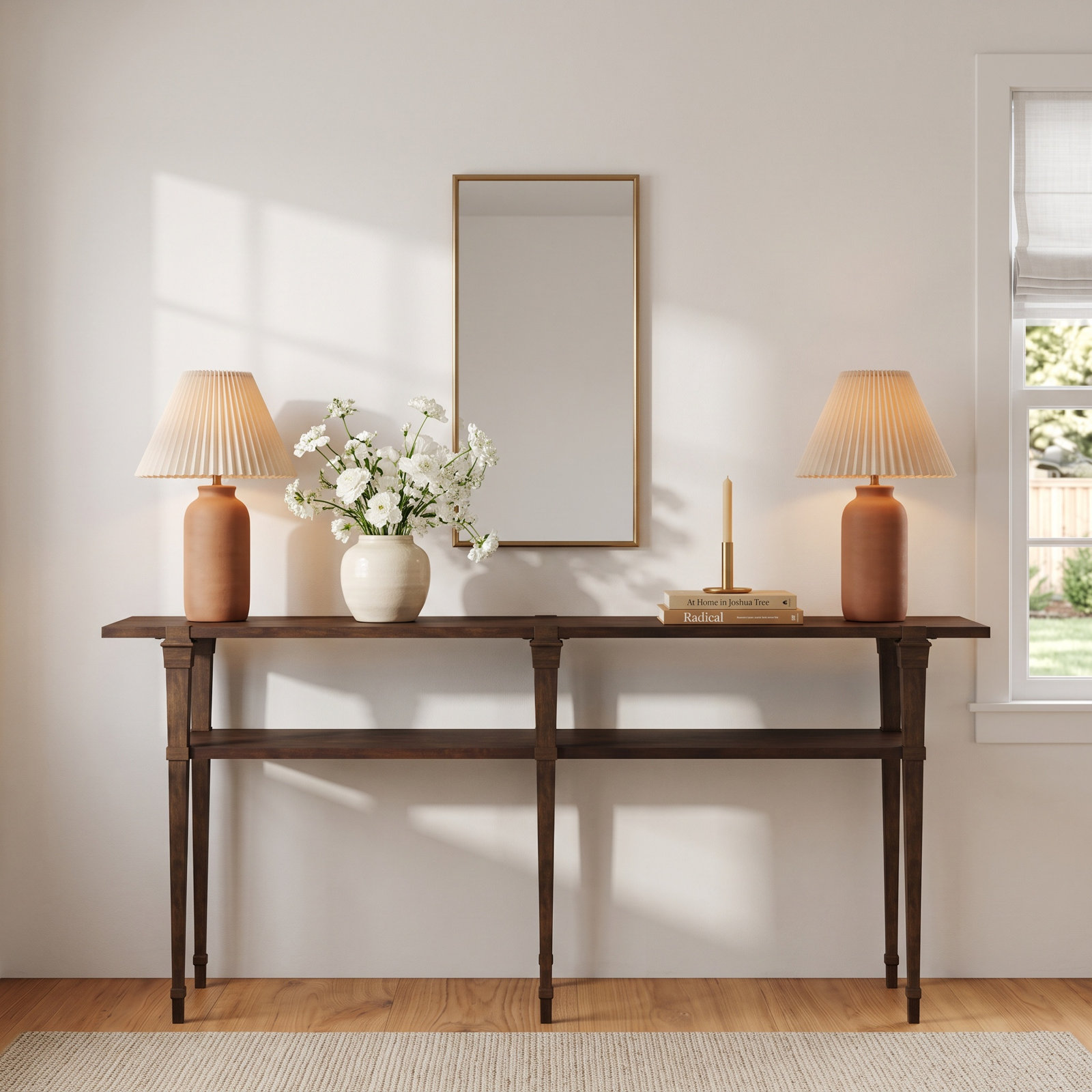 HomeAccent 80 " Acacia Console Table