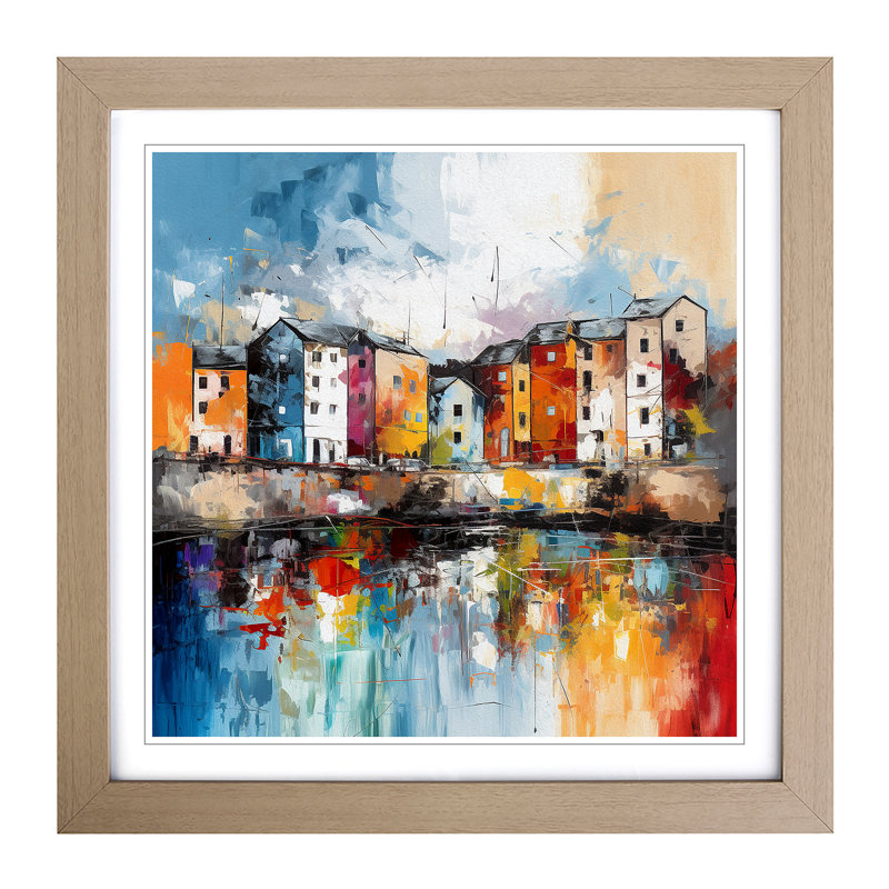 City Of Galway Abstract Art No.3 - Framed Print, Oak